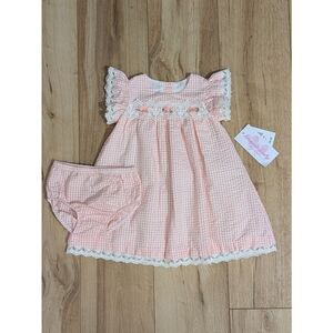 Bonnie Jean Pink Gingham Baby Dress with Bloomers